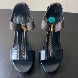 MICHAEL Kors Berkley Platform Shoes Black/Brown 7.5 NWOT